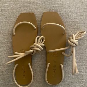 St. Agni Tie Up Nude Sandals